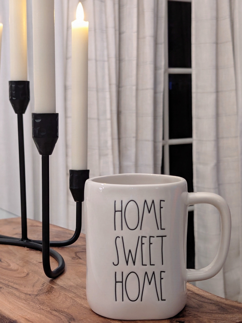 RAE DUNN "Home Sweet Home" White Ceramic COFFEE -TEA Mug